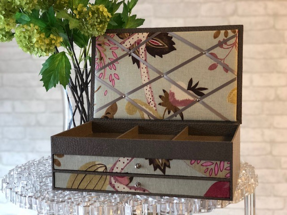 ☆SALE☆ 刺繍糸収納BOX＜カルトナージュ＞BR その他インテリア雑貨