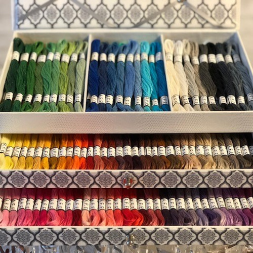 ☆SALE☆ 刺繍糸収納BOX＜カルトナージュ＞BR その他インテリア雑貨