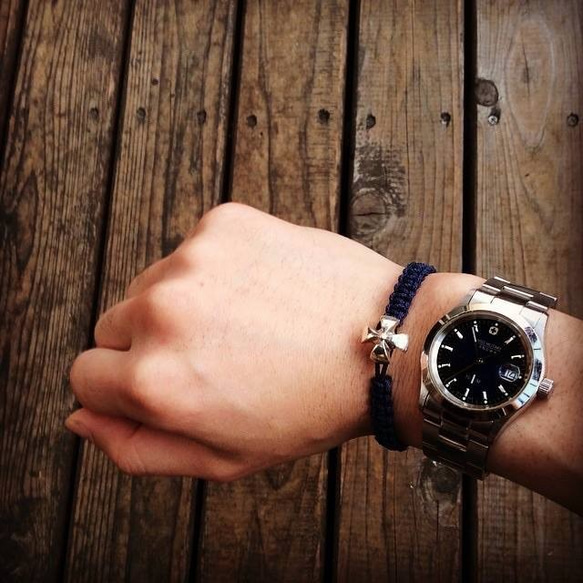 Silver Crux Bracelet NAVY 4枚目の画像