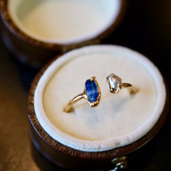 ブルーサファイヤとケシパールのリング BlueSapphire,Pear Ring  『数量限定ハンドメイド2019』 3枚目の画像