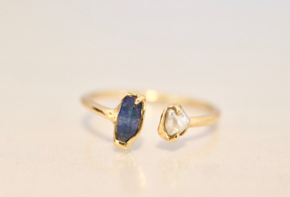 ブルーサファイヤとケシパールのリング BlueSapphire,Pear Ring  『数量限定ハンドメイド2019』 7枚目の画像