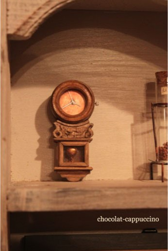 ミニチュア 柱時計 掛け時計・置き時計 chocolat-cappuccino 通販