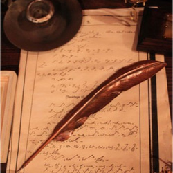 銅の羽根ペン 1枚目の画像