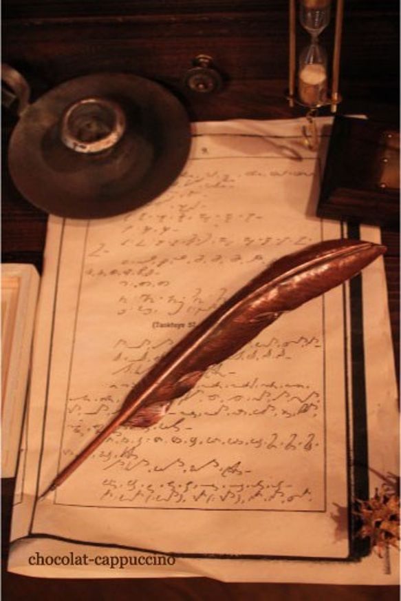 銅の羽根ペン 1枚目の画像