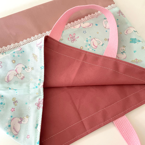 どりーむラビット ブルー♡レッスンバッグ 3点セット。 お着替え