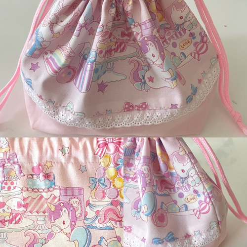ゆめかわユニコーン4柄 3点セット フリル 入園入学 上靴入れ お ゆめかわユニコーン4柄 3点セット フリル 入園入学 上靴入れ お