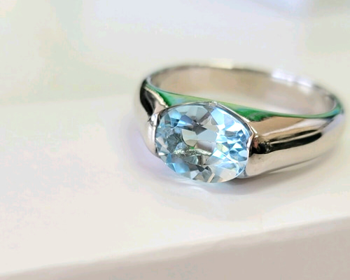 選べる天然石＊セミオーダーリングスカイブルートパーズリングPY-185