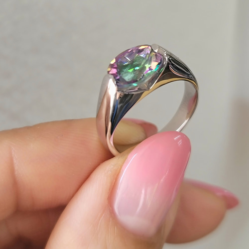 天然石　ジルコン　ルース　リング　天然石アクセサリー　オーダーリング ガーネット クロス リング】 誕生石 オクタゴンカット 7×5mm