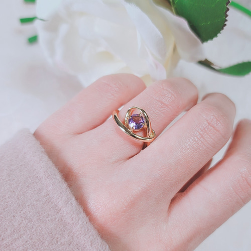 No.12 天然石　お守り　リング　アイオライト　キューブ No.12 天然石 お守り リング アイオライト キューブ 12月誕生石