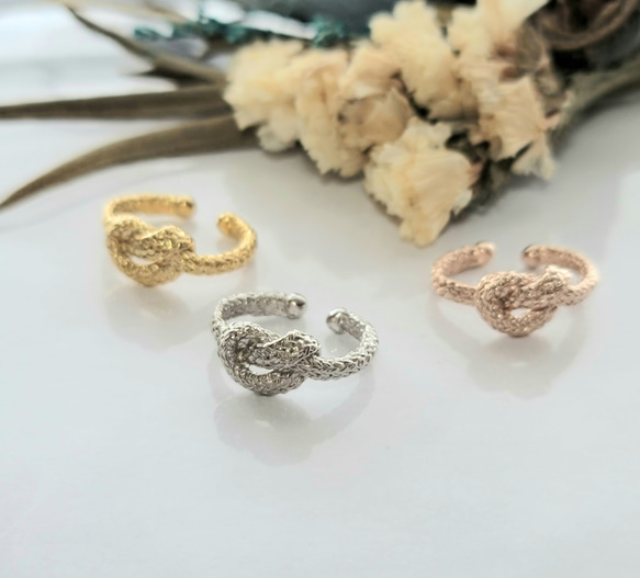 数量限定＊２０％OFF　絆＊結び紐イヤーカフとリングセットPY-224.249《送料無料》 6枚目の画像