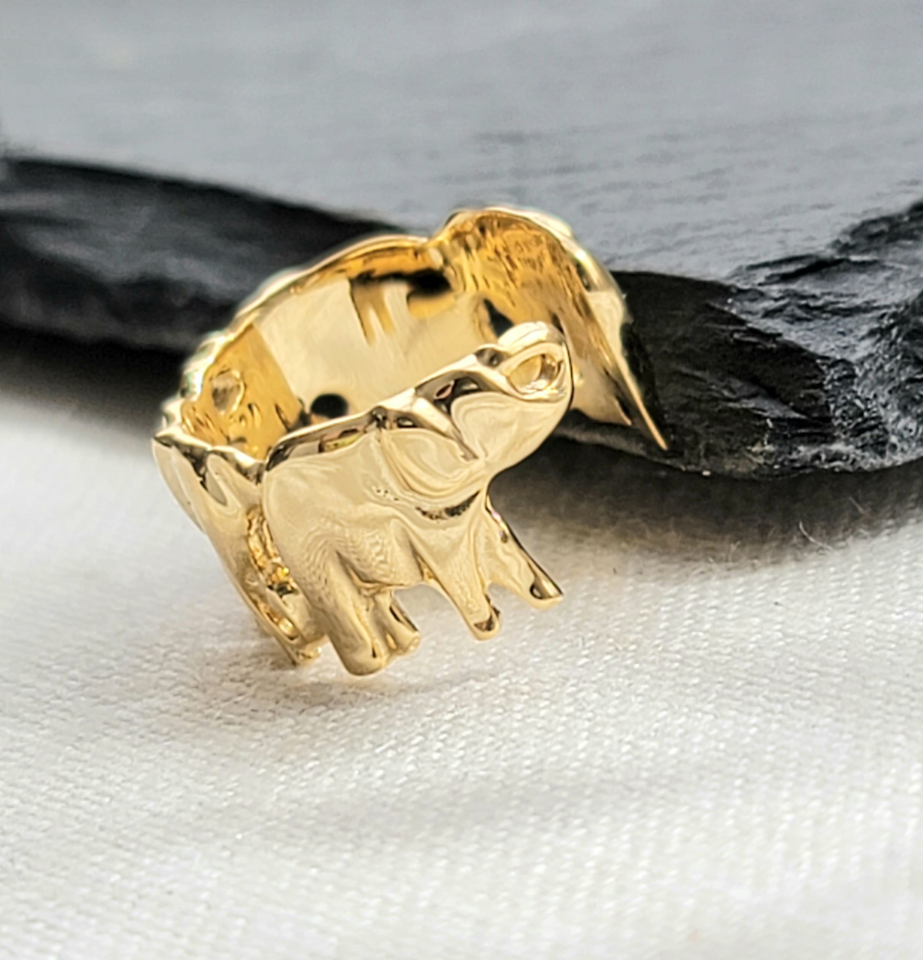 幸運のゾウの群れ＊ゴールド＊イヤーカフ《送料無料》PY-257