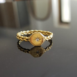 編み込み、三つ編みリング,ゴールドリング 《送料無料》PY-028G