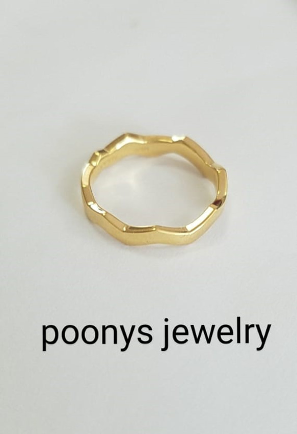 Wave Wave Jagged Ring 黃金戒指《郵費全免》PY-032 第6張的照片