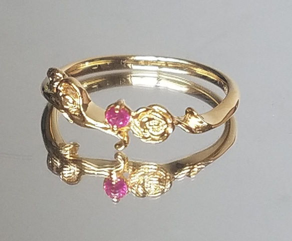 玫瑰戒指、紅寶石、祖母綠、紫水晶戒指《包郵》PY-104 第1張的照片