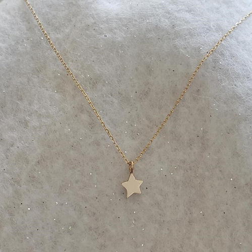 【海外 正規品】 ネックレス 星形ペンダント hum K10 7石 ネックレス 38cm k18 アクセサリー