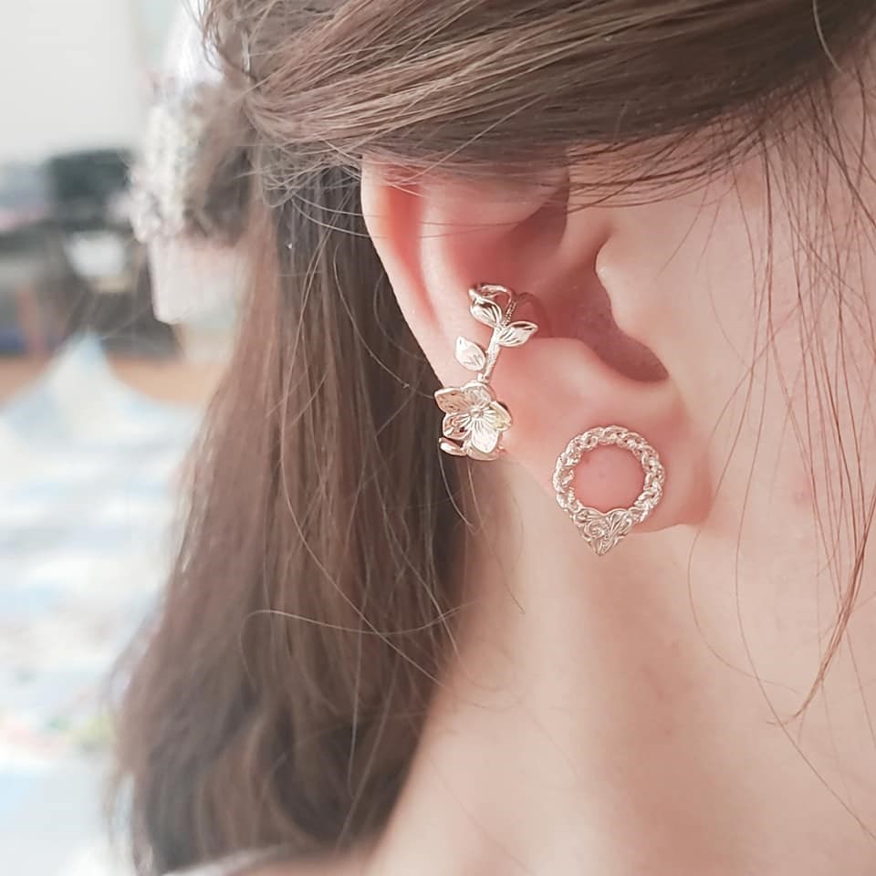 幸せに導くハワイアンピンクゴールドイヤーカフ＜送料無料＞PY-129