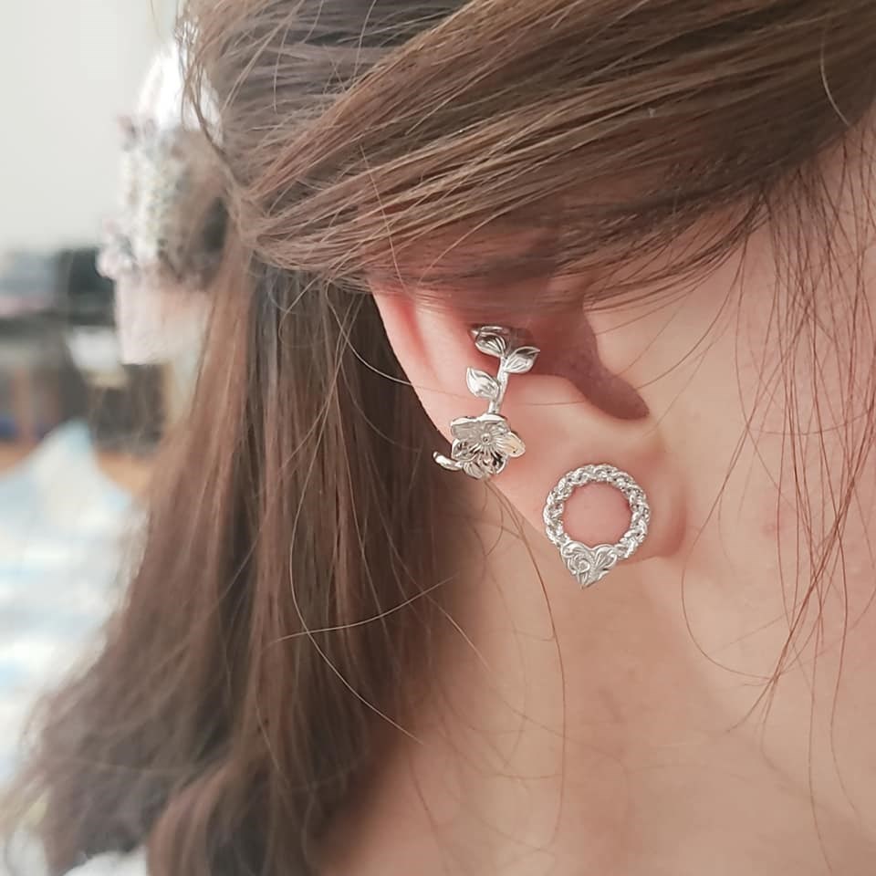 幸せに導くハワイアンシルバーイヤーカフ＜送料無料＞PY-129