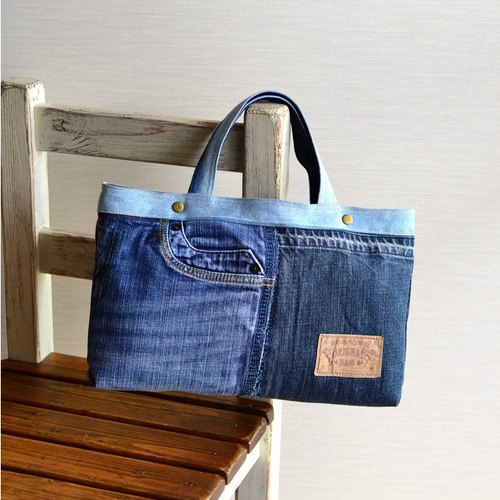 デニムリメイク＊トートバッグ：61 トートバッグ 柚柊(閉店・プロフお