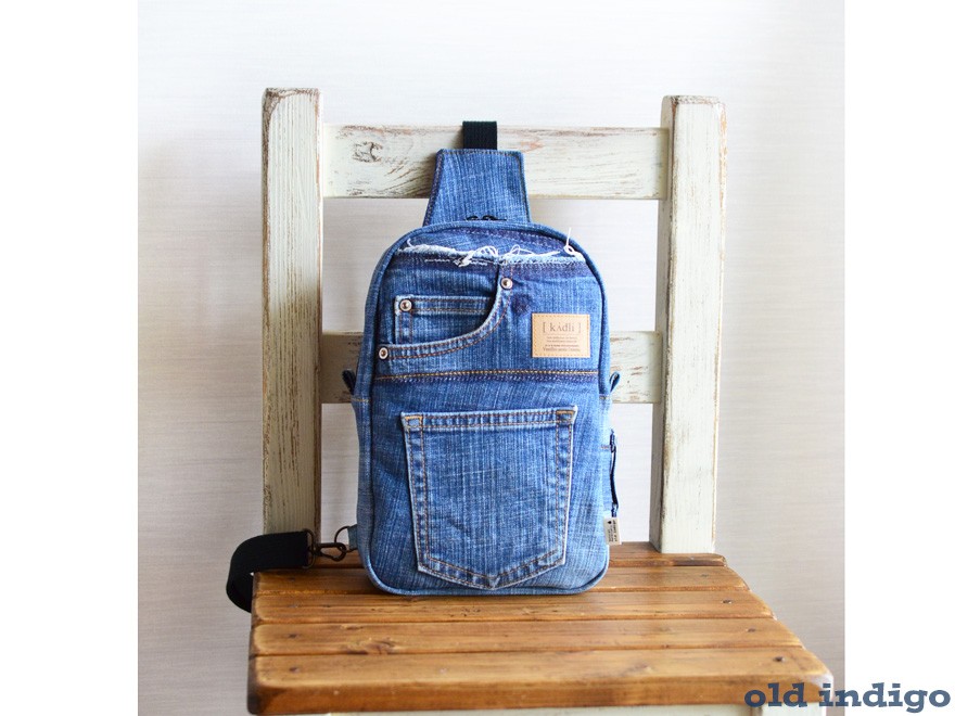 専用*No.27 デニムリメイク【ボディバッグ】ハンドメイド 872〉デニムリメイク ワンショルダーボディバッグ ハンドメイド