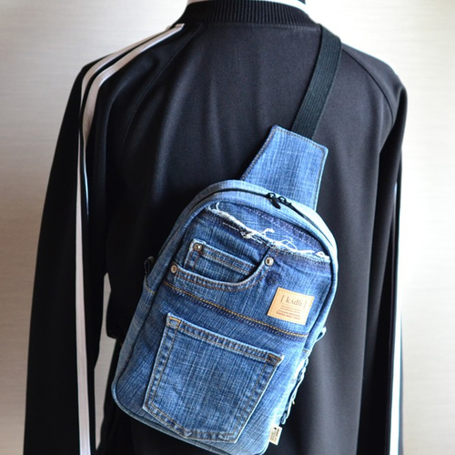 デニムリメイク＊ボディバッグ：21 リュック・バックパック 柚柊(閉店