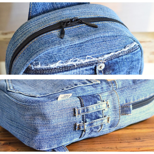 デニムリメイク＊ボディバッグ：22 リュック・バックパック 柚柊(閉店  
