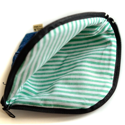 デニムリメイク＊L字ファスナーポーチ：15 ポーチ 柚柊(閉店・プロフお