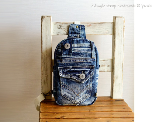 デニムリメイク＊ボディバッグ：43 リュック・バックパック 柚柊(閉店