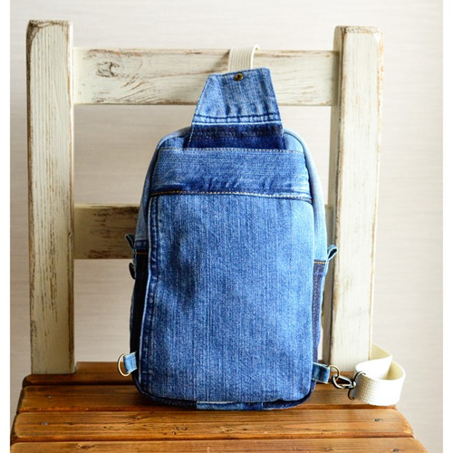 デニムリメイク＊ボディバッグ：45 リュック・バックパック 柚柊(閉店