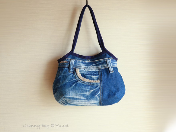 ジュニママ様オーダー ハンドメイドバッグ デニムリメイクバッグ
