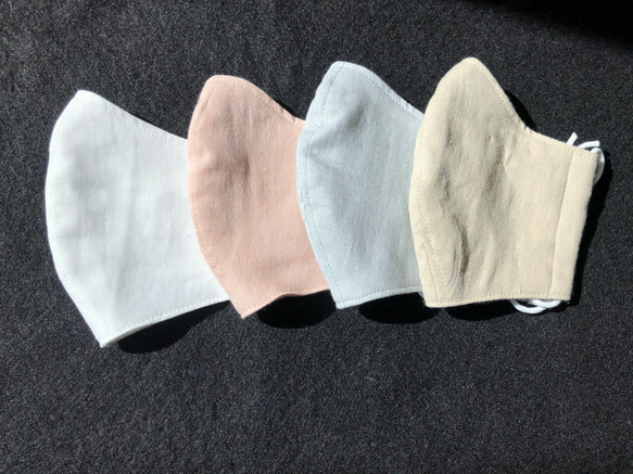 ダブルガーゼ立体マスク　送料無料　大人用　白　ホワイト　質感薄め 4枚目の画像