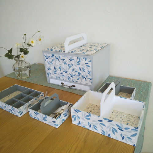 カルトナージュ 大容量収納BOX お裁縫箱 化粧品BOX その他家具