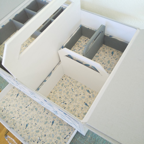 カルトナージュ 大容量収納BOX お裁縫箱 化粧品BOX その他家具