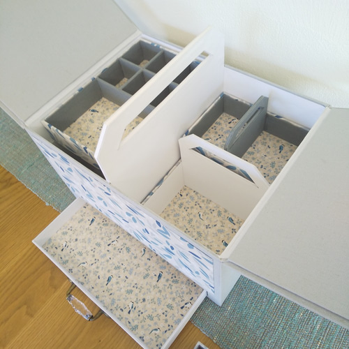 カルトナージュ 大容量収納BOX お裁縫箱 化粧品BOX その他家具