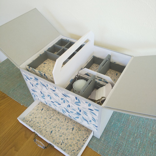 カルトナージュ 大容量収納BOX お裁縫箱 化粧品BOX その他家具