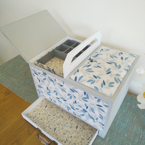 カルトナージュ 大容量収納BOX お裁縫箱 化粧品BOX その他家具
