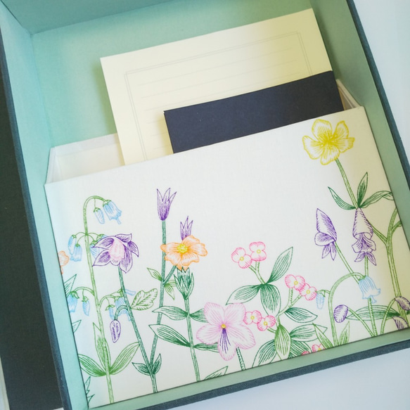 カルトナージュのレターセットBOX(Wild flower) 4枚目の画像