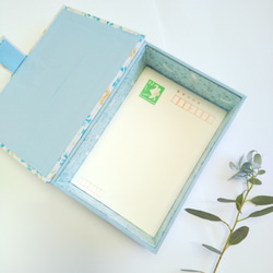 カルトナージュの本型小箱(水色） 2枚目の画像