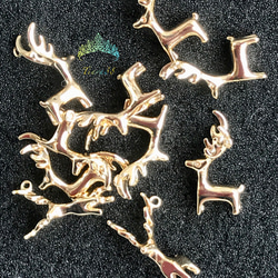 高品質【2個】銅製  18kgp  トナカイ　チャーム 798#　クリスマス　　 1枚目の画像