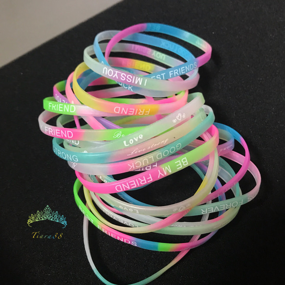 10本】夜光シリコンヘアゴム517# DIYパーツ Tiara88 通販 5725731