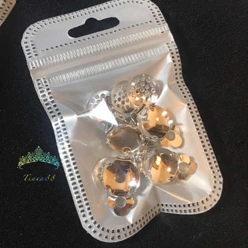 蝶バネイヤリング イヤリングパーツ 蝶バネ式 (29) 約16.2mm×10mm 10個売り 台座