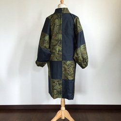 紬でロング作務衣 着物リメイク(2)【送料無料】 4枚目の画像