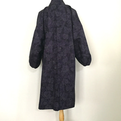 結城紬でロング作務衣 着物リメイク(5)【送料無料】 6枚目の画像