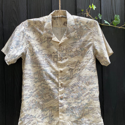 即日発送 着物リメイク アロハシャツ 和柄 メンズ アロハシャツ 着物リメイク 和柄 メンズ シャツ・ブラウス