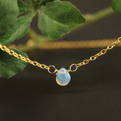 在庫終了】エチオピアオパールネックレス 14KGF プレシャスオパール