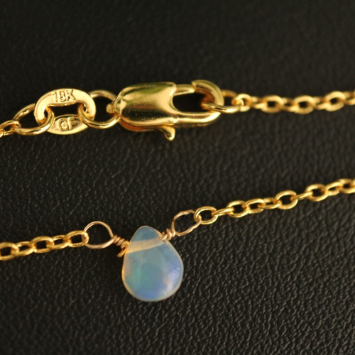 在庫終了】エチオピアオパールネックレス 14KGF プレシャスオパール