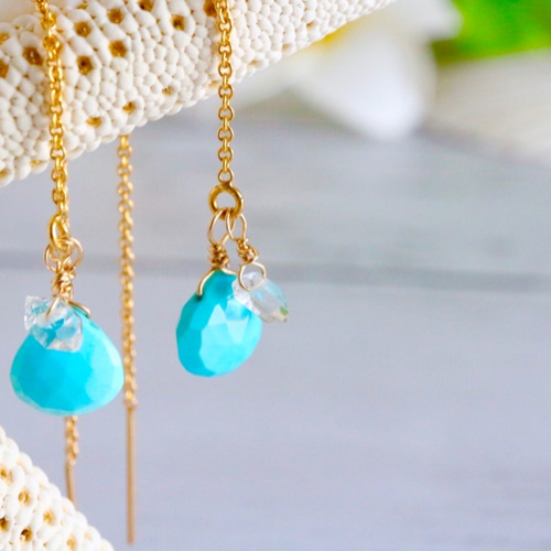 本物志向の大人向け☆スリーピングビューティーターコイズ＆ハーキマー  