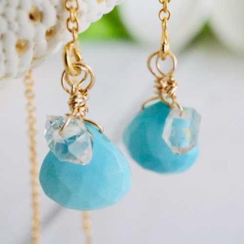 本物志向の大人向け☆スリーピングビューティーターコイズ＆ハーキマー  