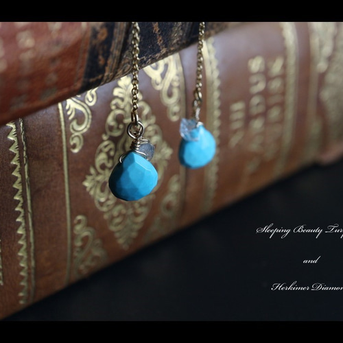 本物志向の大人向け☆スリーピングビューティーターコイズ＆ハーキマー  