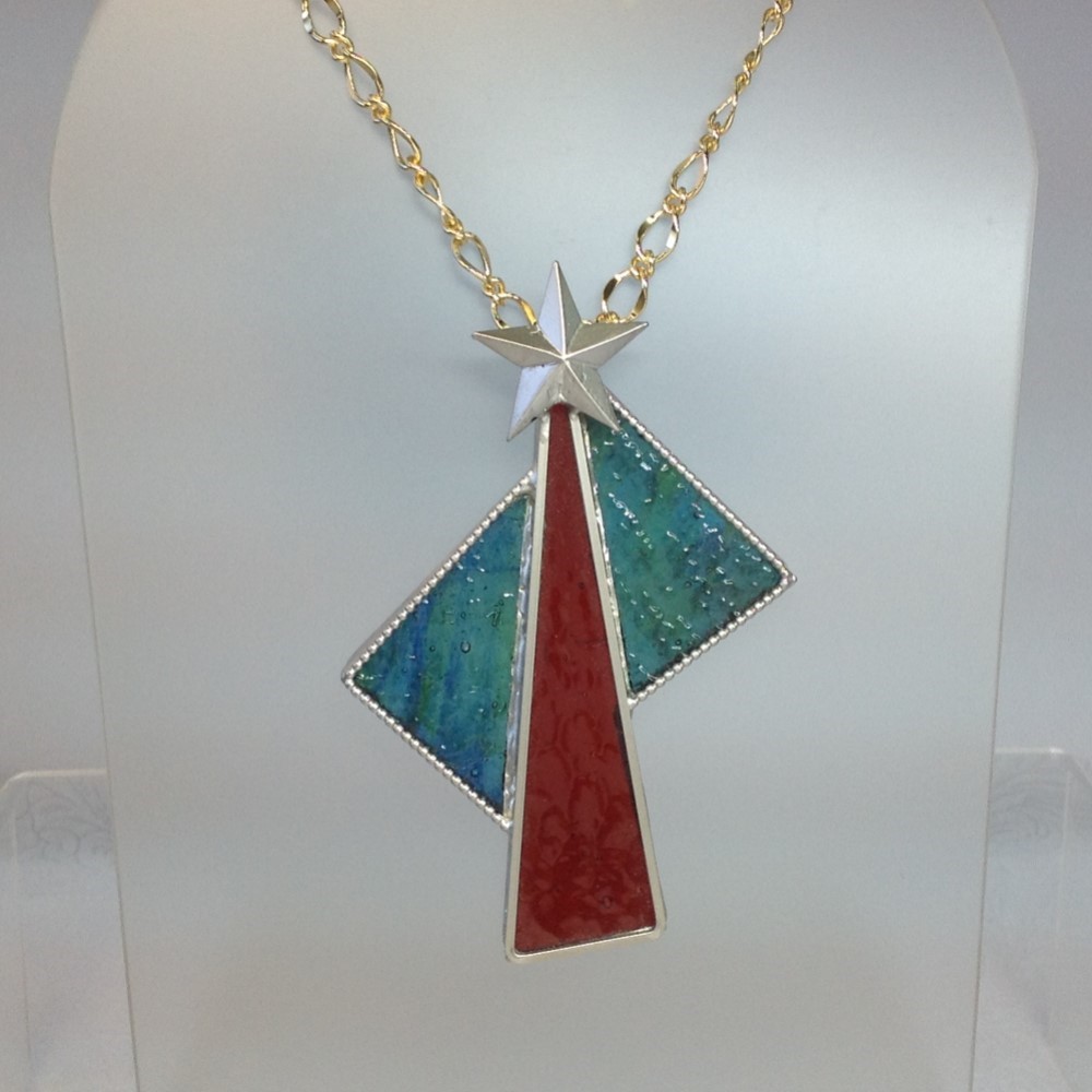 「オプス の Christmas」 ステンドグラス ペンダント No.3757