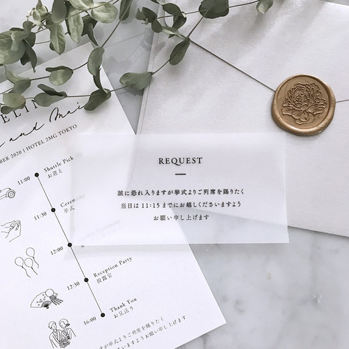 10枚】トレーシングペーパーのシンプル付箋 招待状 2MG 通販 11666494